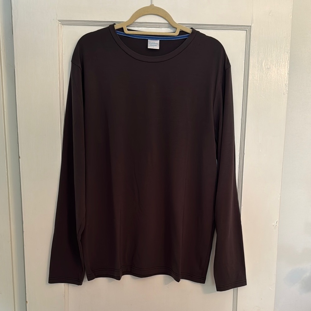 Outdoor Voices - size Large - Men's Long Sleeve Brown Shirt
